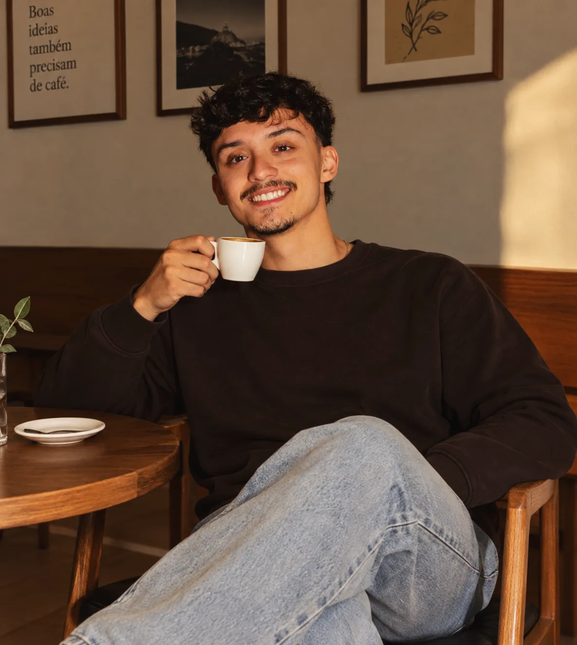 João Pedro, da Biig Studio, num café